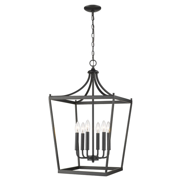 Homeroots Kennedy 6-light Matte Black Pendant   398082