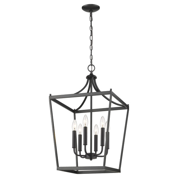 Homeroots Kennedy 6-light Matte Black Pendant   398082