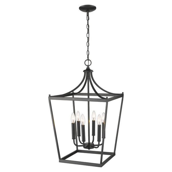 Homeroots Kennedy 6-light Matte Black Pendant   398082