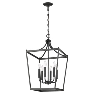 Homeroots Kennedy 6-light Matte Black Pendant   398082