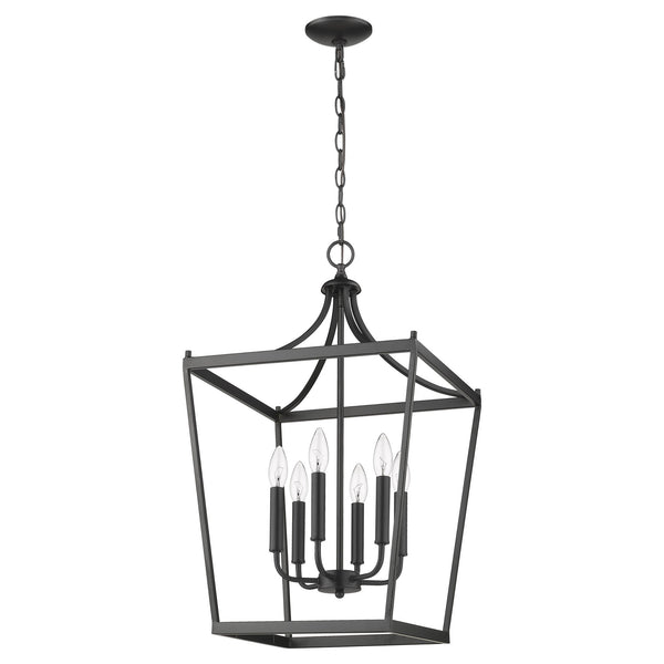 Homeroots Kennedy 6-light Matte Black Pendant   398082