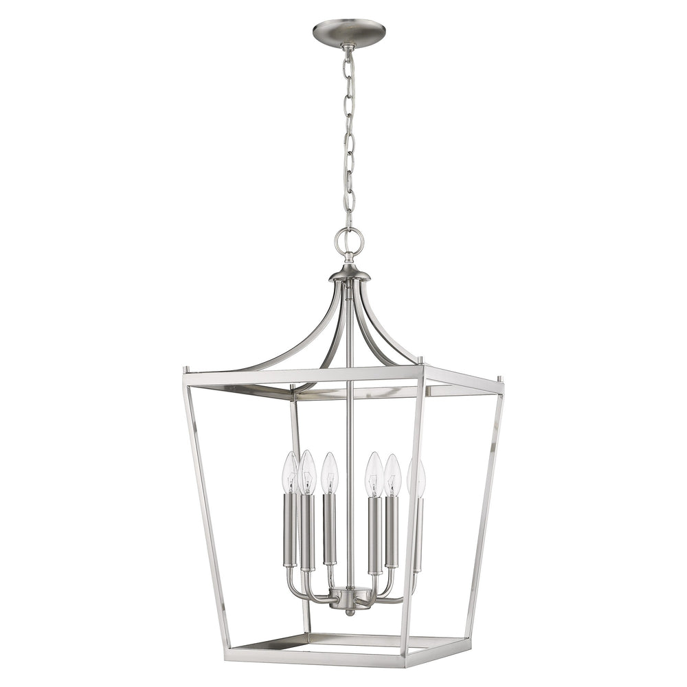 Homeroots Kennedy 6-light Satin Nickel Pendant   398084