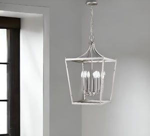 Homeroots Kennedy 6-light Satin Nickel Pendant   398084