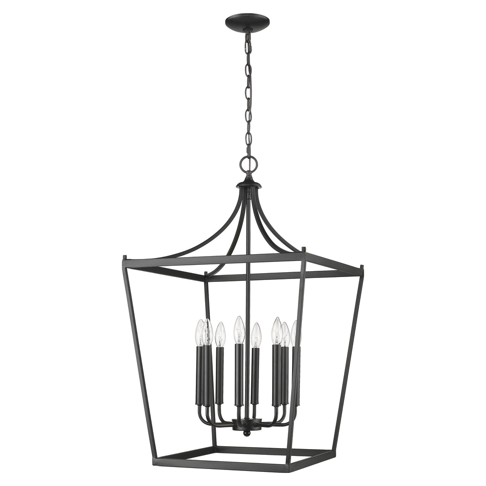 Homeroots Kennedy 8-light Matte Black Pendant   398085