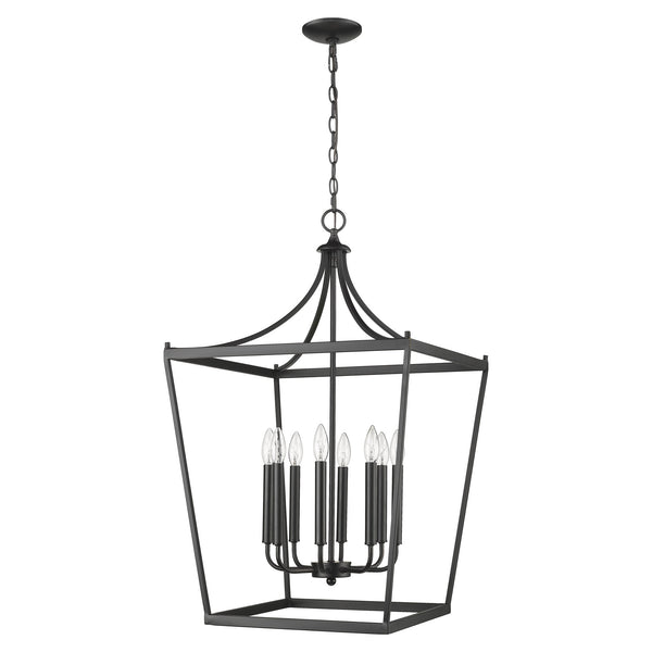 Homeroots Kennedy 8-light Matte Black Pendant   398085