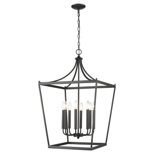 Homeroots Kennedy 8-light Matte Black Pendant   398085