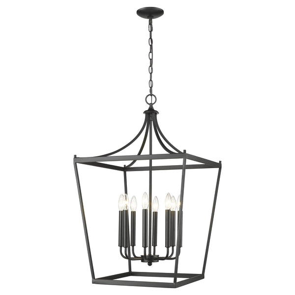 Homeroots Kennedy 8-light Matte Black Pendant   398085