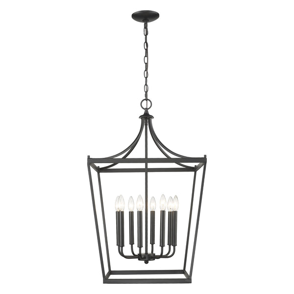 Homeroots Kennedy 8-light Matte Black Pendant   398085