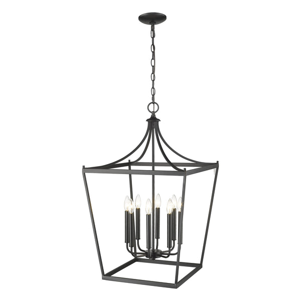 Homeroots Kennedy 8-light Matte Black Pendant   398085