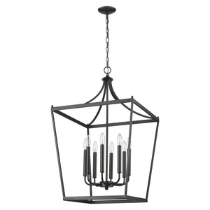 Homeroots Kennedy 8-light Matte Black Pendant   398085
