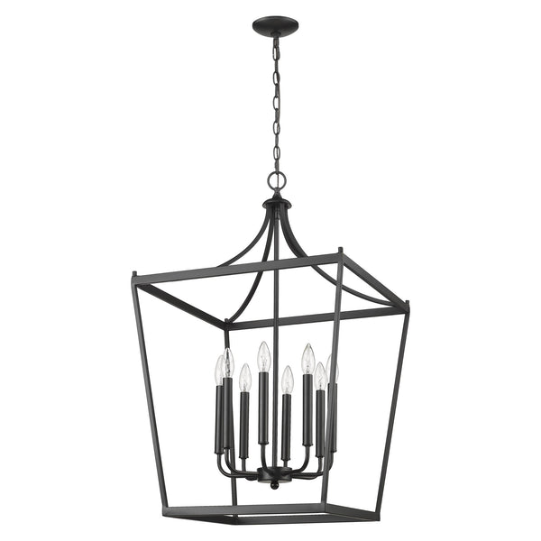 Homeroots Kennedy 8-light Matte Black Pendant   398085