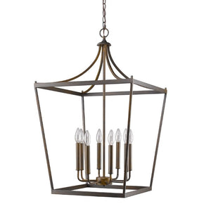 HomeRoots Metal Eight Bulb Dimmable Chandelier for Modern Living Room and Dining Ceiling Light Bronze 398086