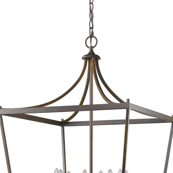 Metal Eight Bulb Dimmable Chandelier for Modern Living Room and Dining Ceiling Light