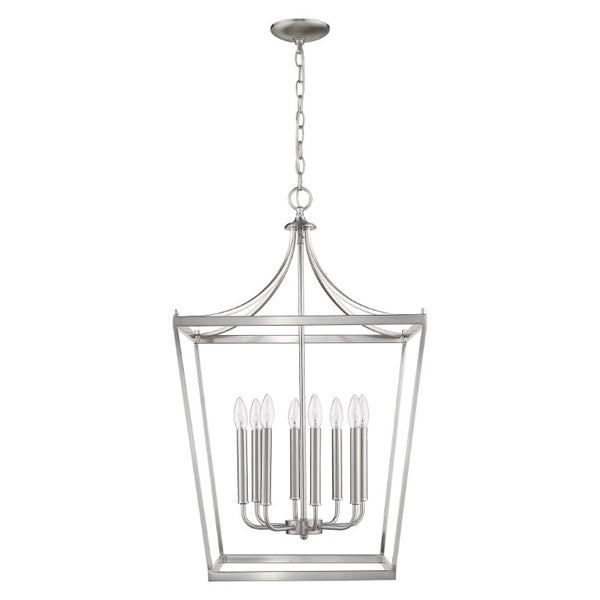 Metal Eight Bulb Dimmable Chandelier for Modern Living Room and Dining Ceiling Light