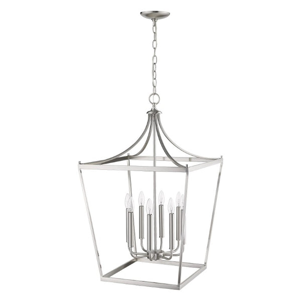 Metal Eight Bulb Dimmable Chandelier for Modern Living Room and Dining Ceiling Light