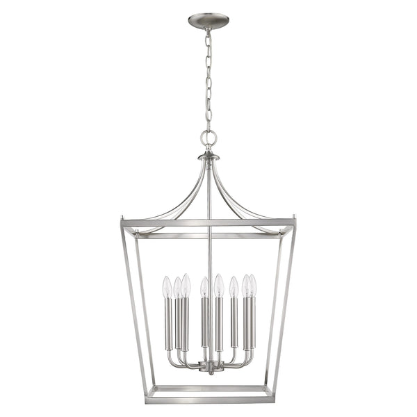 Homeroots Kennedy 8-light Satin Nickel Pendant   398087
