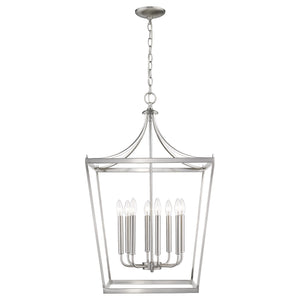 Homeroots Kennedy 8-light Satin Nickel Pendant   398087