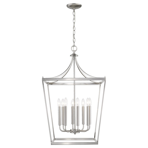 Homeroots Kennedy 8-light Satin Nickel Pendant   398087