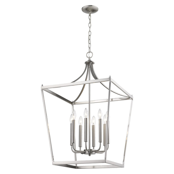 Homeroots Kennedy 8-light Satin Nickel Pendant   398087