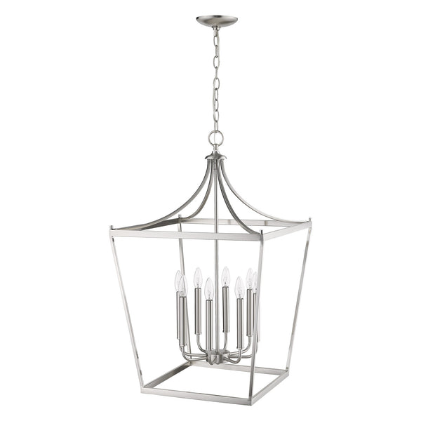 Homeroots Kennedy 8-light Satin Nickel Pendant   398087