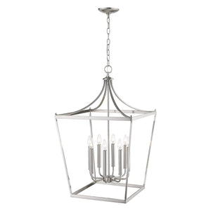Homeroots Kennedy 8-light Satin Nickel Pendant   398087