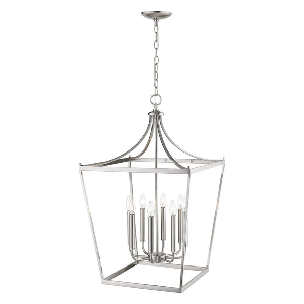 Homeroots Kennedy 8-light Satin Nickel Pendant   398087