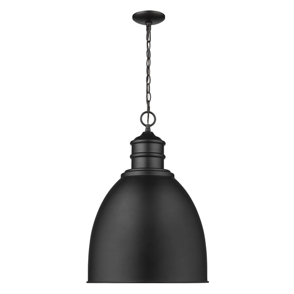 Homeroots Colby 1-light Matte Black Pendant With Gloss White Interior Shade   398093