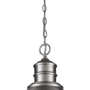 Homeroots Colby 1-light Satin Nickel Pendant With Gloss White Interior Shade   398095