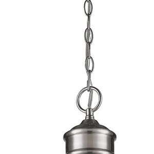 Homeroots Colby 1-light Satin Nickel Pendant With Gloss White Interior Shade   398095