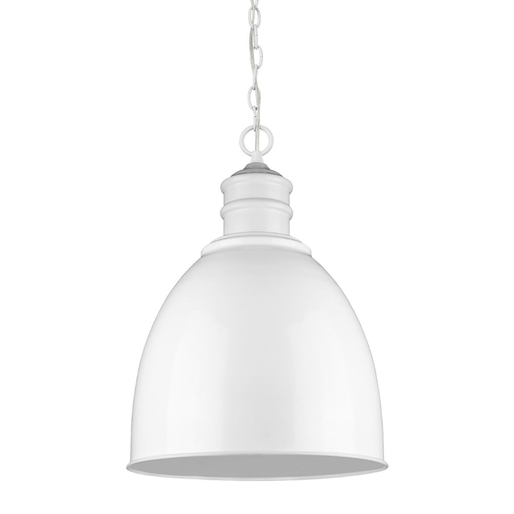 Homeroots Colby 1-light White Pendant   398096