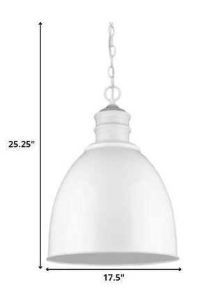 Homeroots Colby 1-light White Pendant   398096