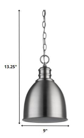 Homeroots Minimalist Silver Metal Pendant Hanging Light   398099