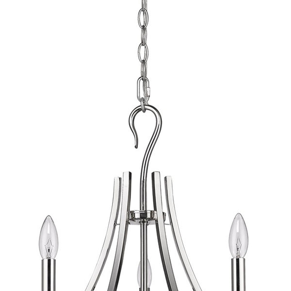 Homeroots Nickel Candle Style Five Light Metal Dimmable Chandelier   398106