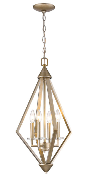 Homeroots Easton 4-light Washed Gold Pendant With Crystal Bobeches   398111