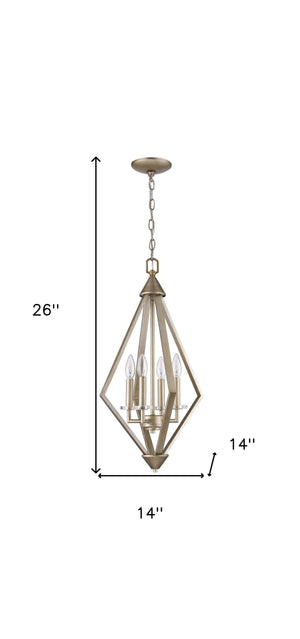 Homeroots Easton 4-light Washed Gold Pendant With Crystal Bobeches   398111