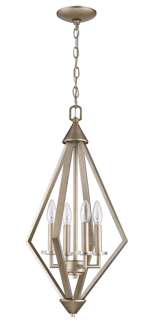 Homeroots Easton 4-light Washed Gold Pendant With Crystal Bobeches   398111