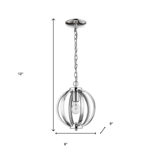 Homeroots Nevaeh 1-light Chrome Globe Pendant With Crystal Accents   398116