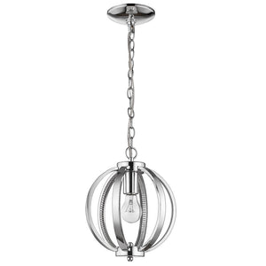 Homeroots Nevaeh 1-light Chrome Globe Pendant With Crystal Accents   398116