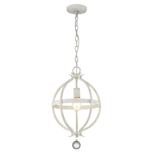 Homeroots Callie 1-light Country White Pendant   398118