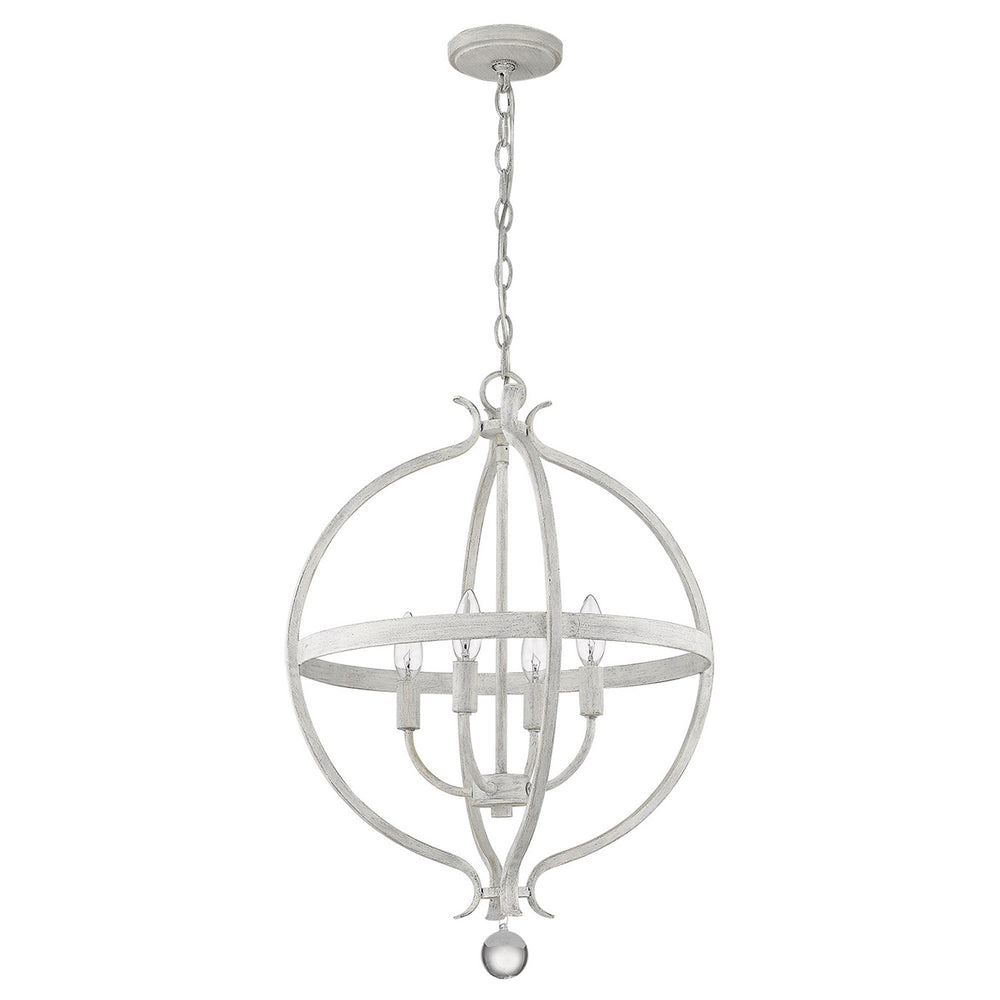 Homeroots Callie 4-light Country White Pendant   398119