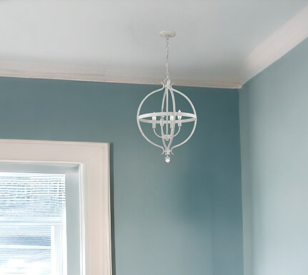 Homeroots Callie 4-light Country White Pendant   398119