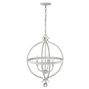 HomeRoots Callie 4-Light Rustic Elegance Pendant Chandelier with Crystal Accents for Cottage-Style Homes 398119