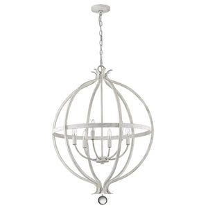 Homeroots Callie 6-light Country White Pendant   398120