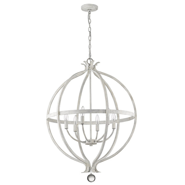 Homeroots Callie 6-light Country White Pendant   398120