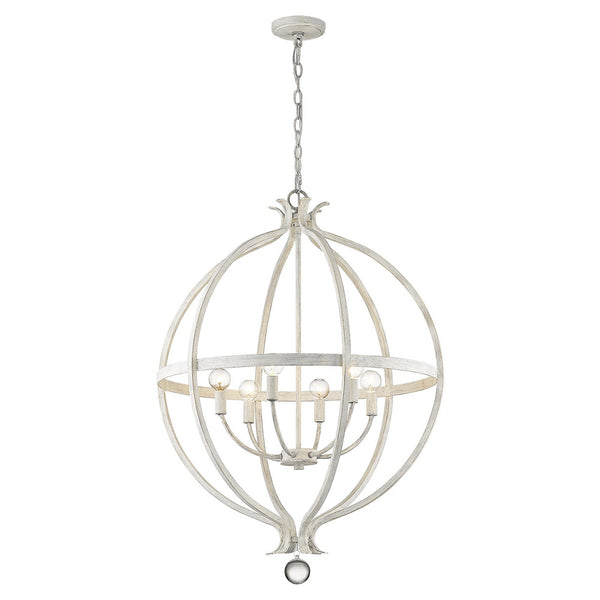 Homeroots Callie 6-light Country White Pendant   398120