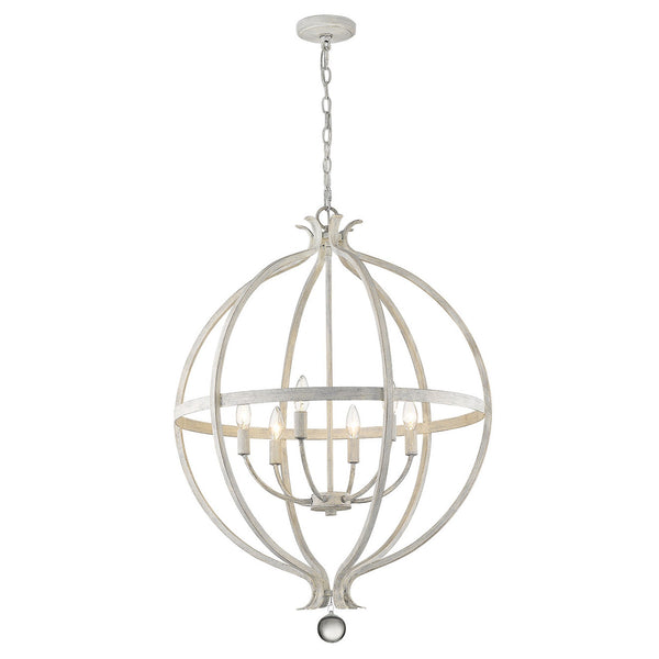 Homeroots Callie 6-light Country White Pendant   398120