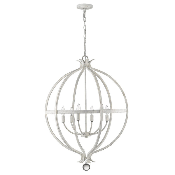 Homeroots Callie 6-light Country White Pendant   398120
