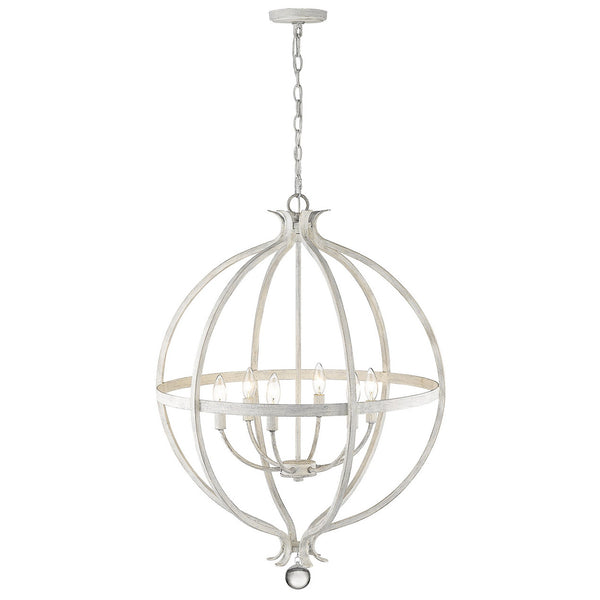 Homeroots Callie 6-light Country White Pendant   398120