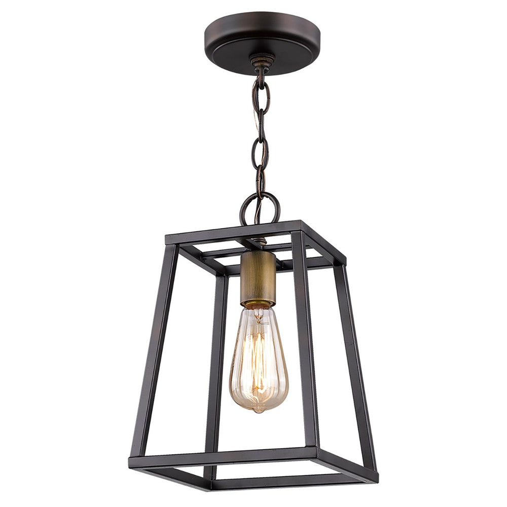 Homeroots Antique Bronze Metal Tapered Hanging Light   398130