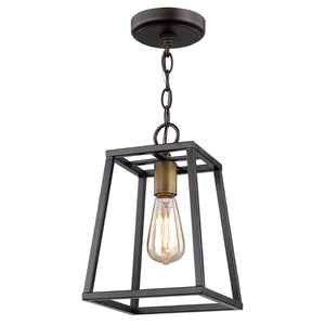 HomeRoots Antique Bronze Tapered Hanging Light - Vintage Charm Meets Modern Geometry for Stylish Spaces 398130